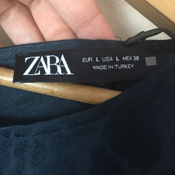 [Zara] Dark Blue Animal Print Long Sleeve Dress - Picture 6 of 11